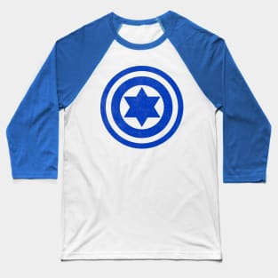 Captain Jew Funny Design 1 Blue Print Baseball T-Shirt